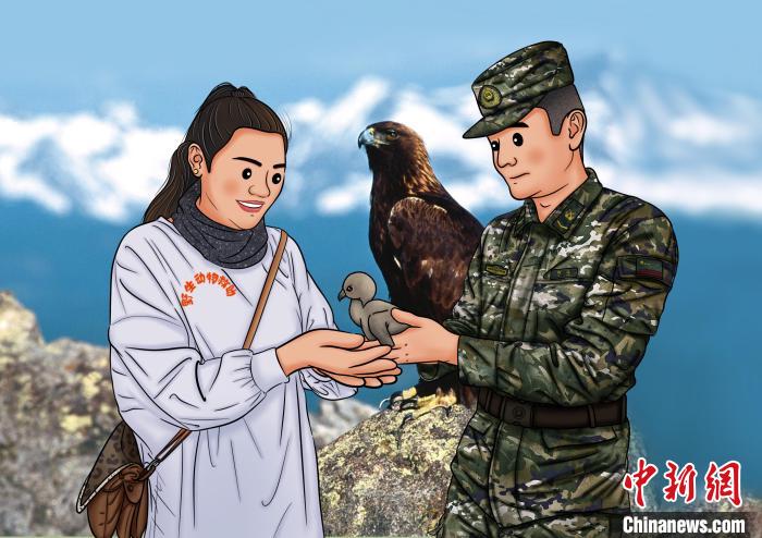 青海武警手繪“環(huán)?！焙?bào)呼吁保護(hù)高原生態(tài)