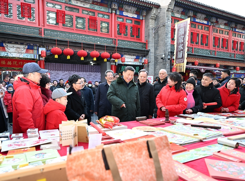 2024年2月1日，習(xí)近平總書記在天津古文化街考察。